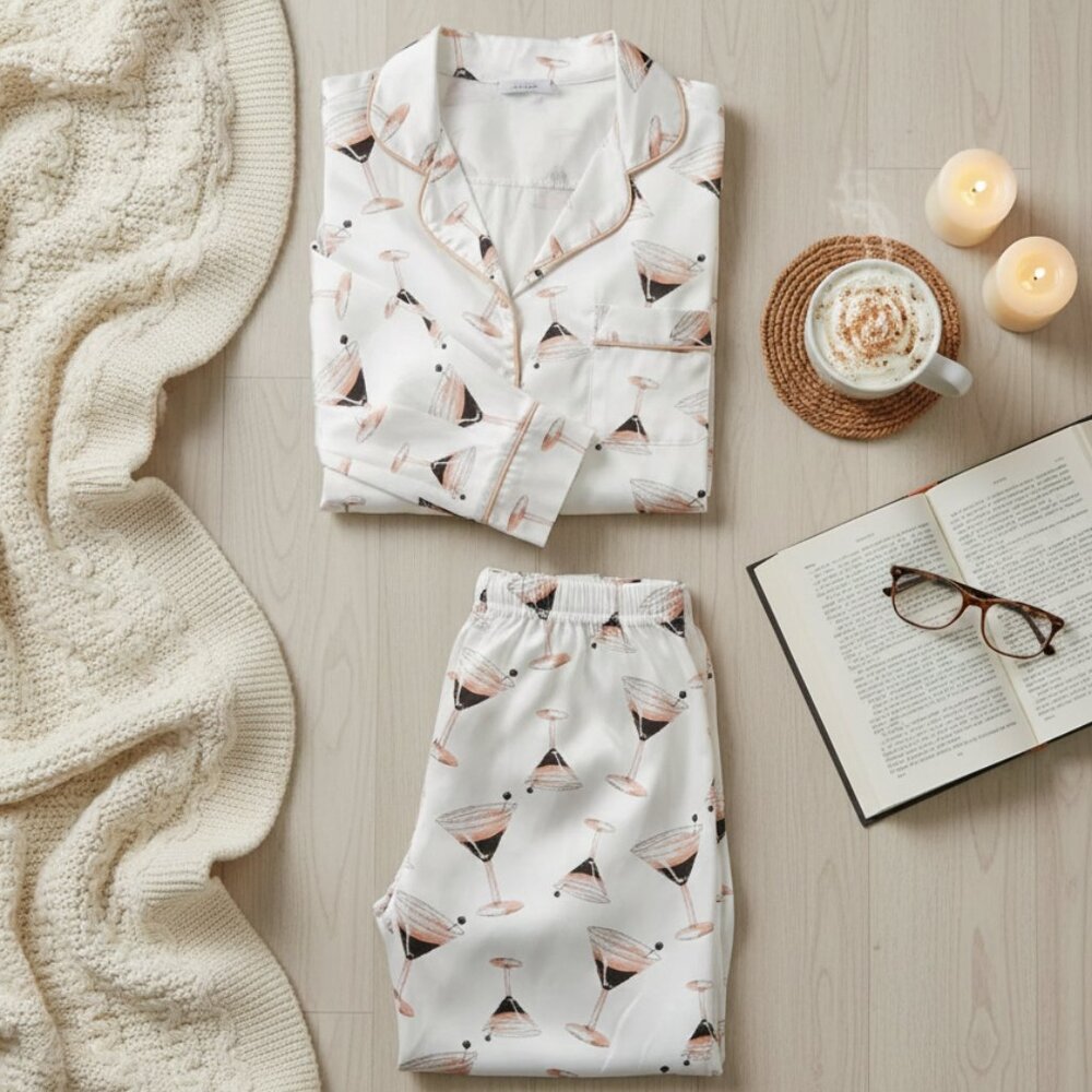 SHESHOW Espresso Martini Satin Pajama Set - Picture 1 of 9
